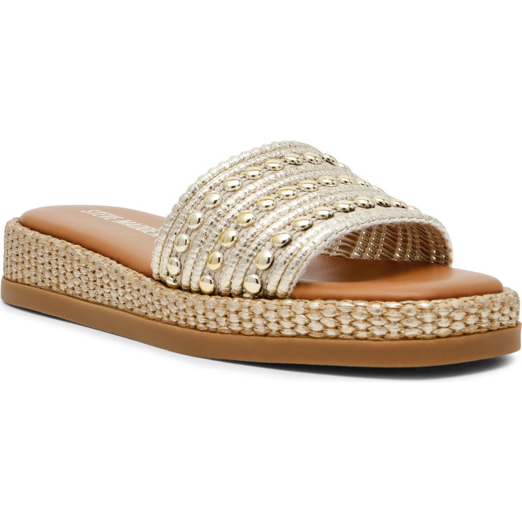 Shop Steve Madden Boardwalk Slide Sandal In Natural Multi