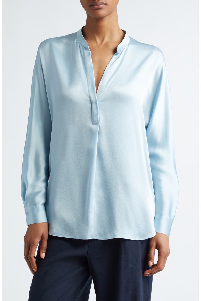 Band Collar Popover Shirt, Main, color, PACIFIC MIST