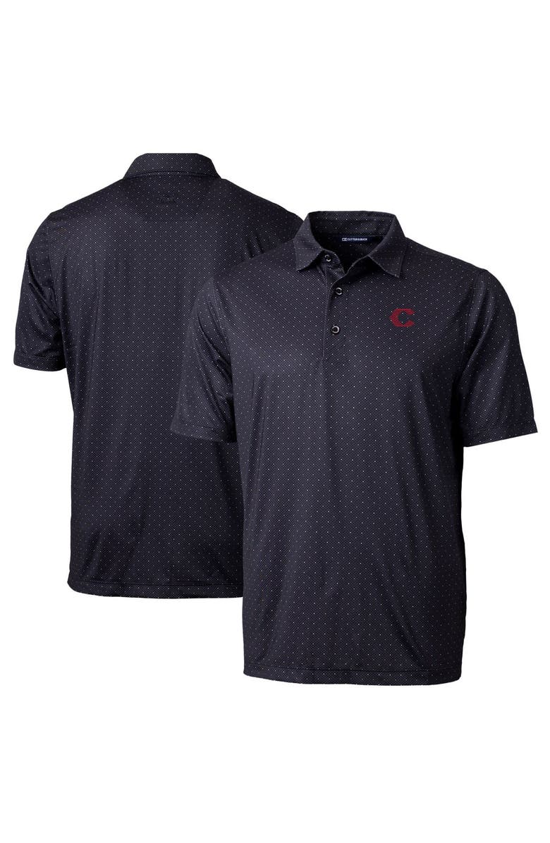 Cutter & Buck Men's Cutter & Buck  Black Cincinnati Reds City Connect Pike Double Dot Stretch Polo, Main, color, 