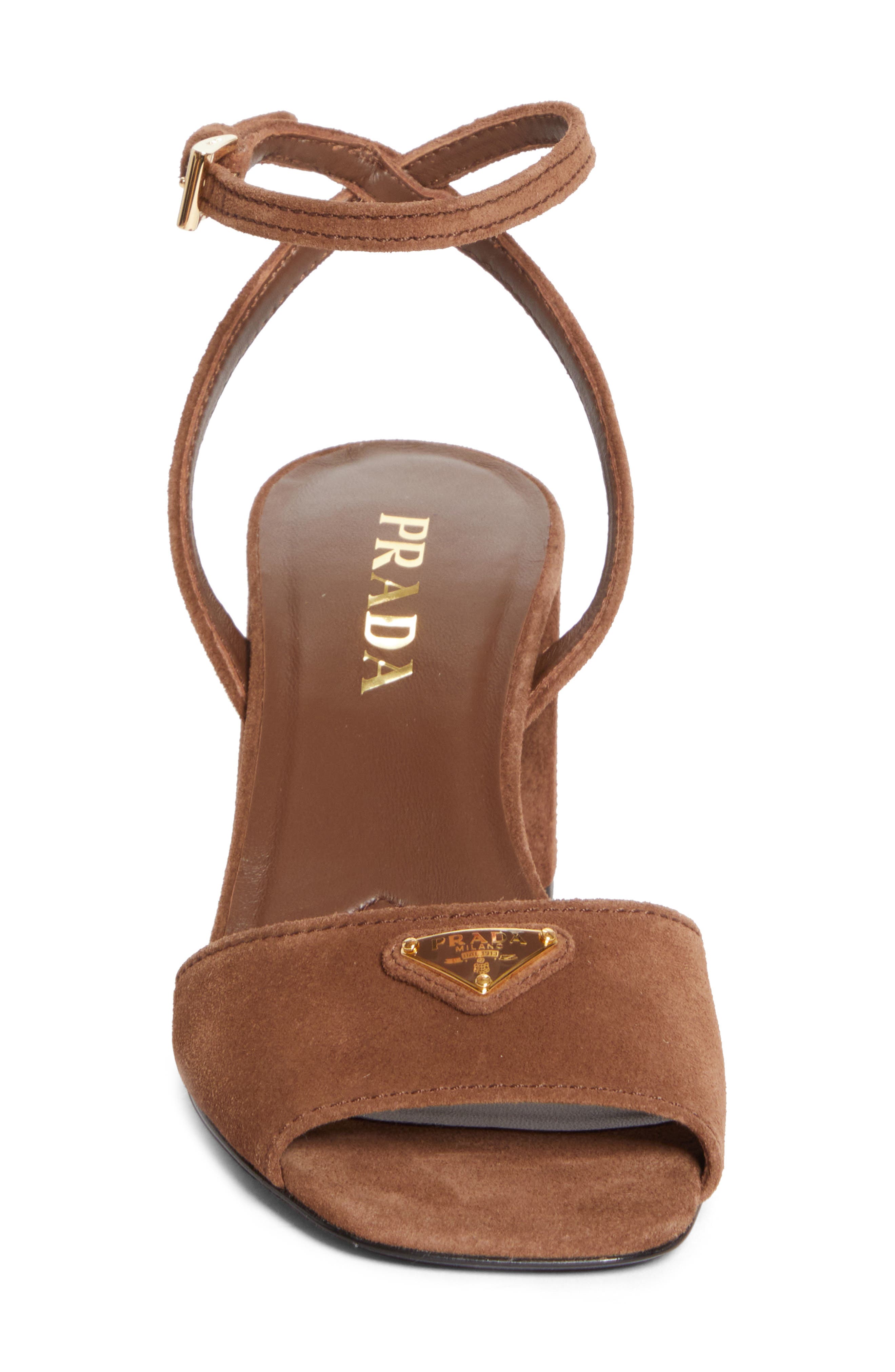 Block Heel Ankle Strap Sandal, Alternate, color, BROWN