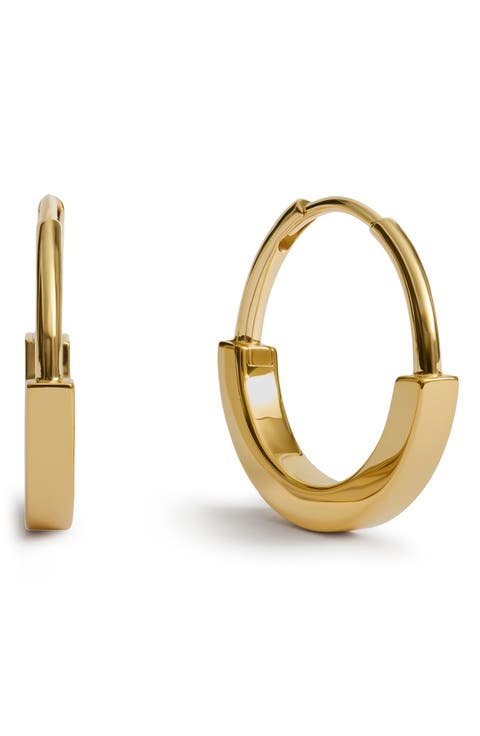Linear 18k Gold Vermeil Hoop Earrings