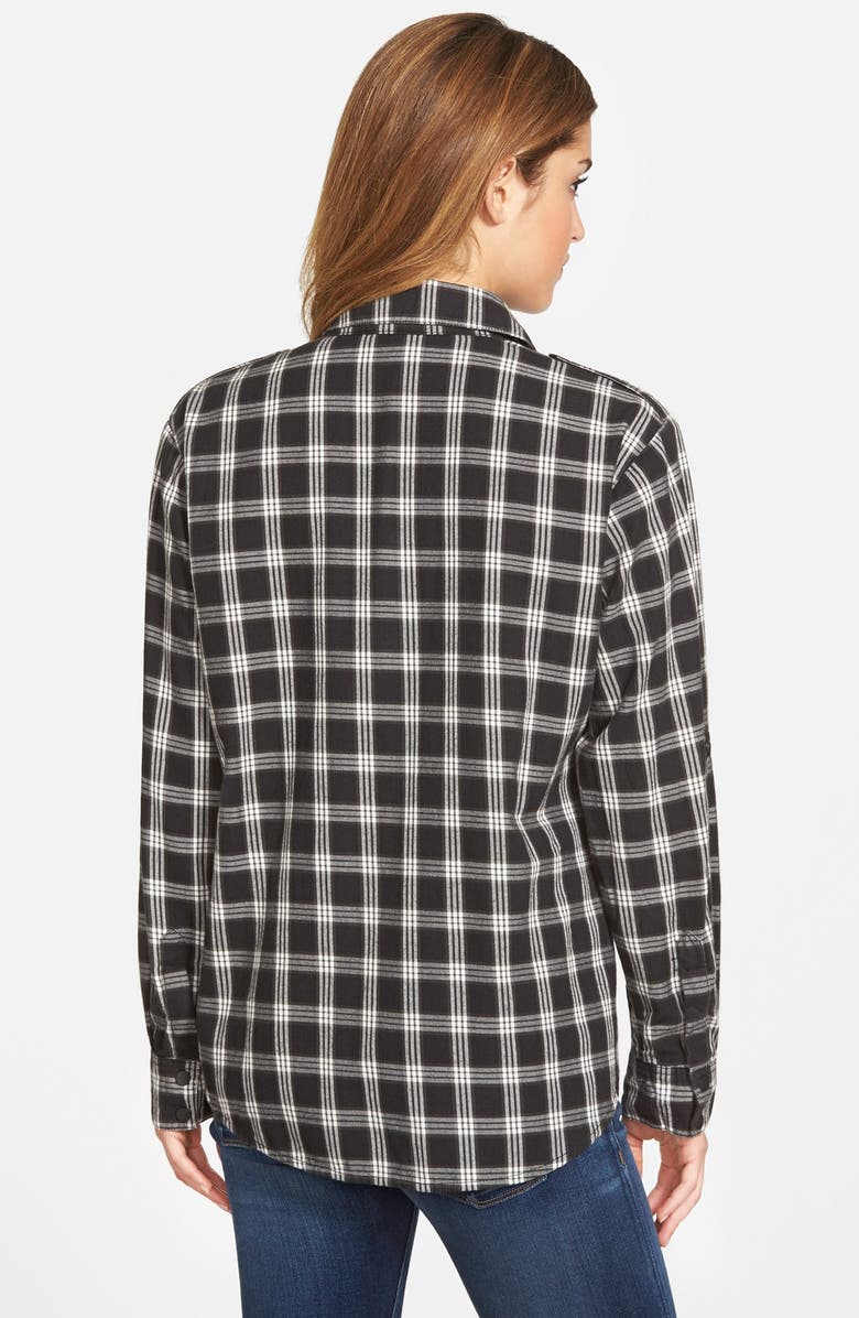 Sanctuary Plaid Flannel Boyfriend Shirt, Alternate, color,