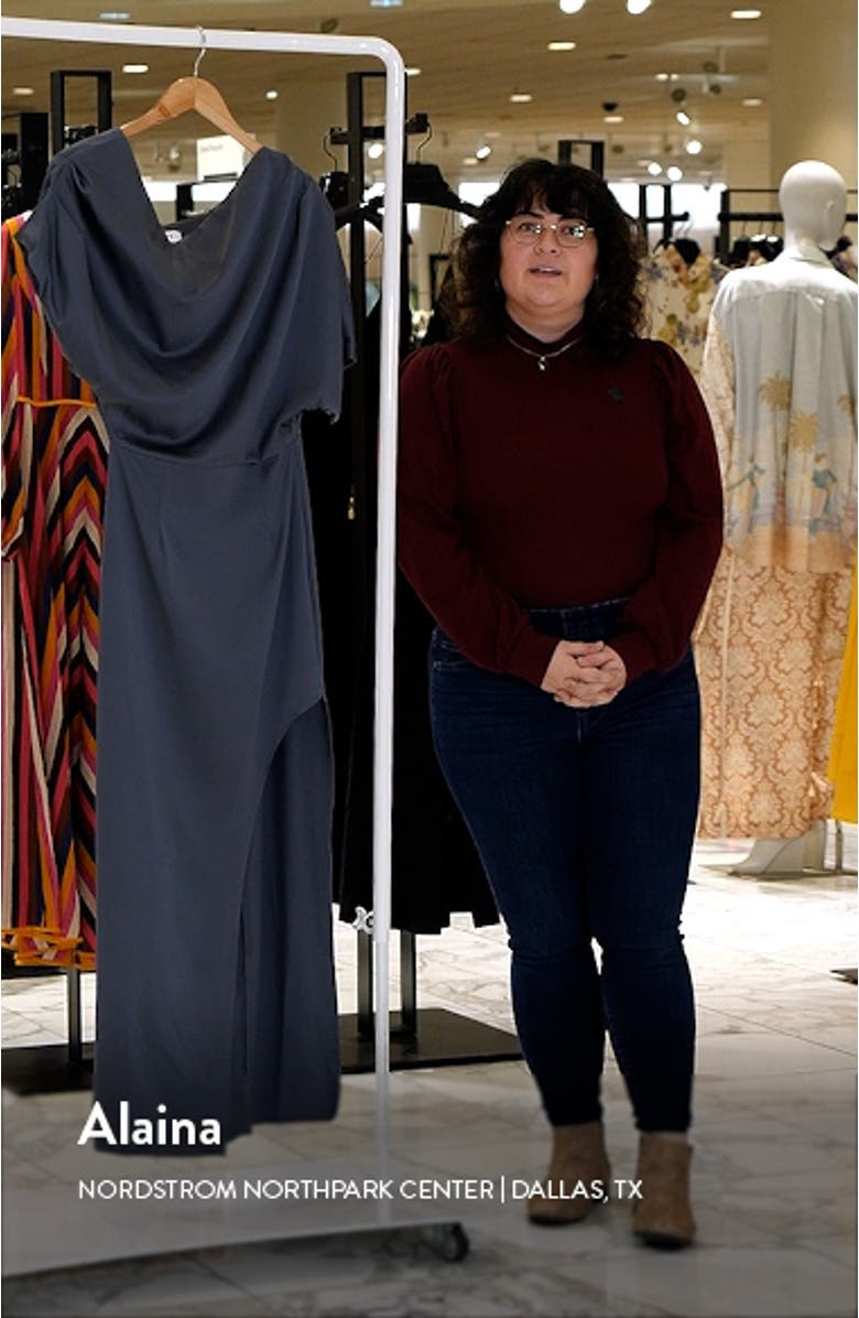 Andrea One-Shoulder Satin Gown, sales video thumbnail