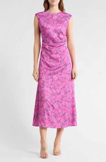AREA STARS Cabbage Rose Sleeveless Midi Dress
