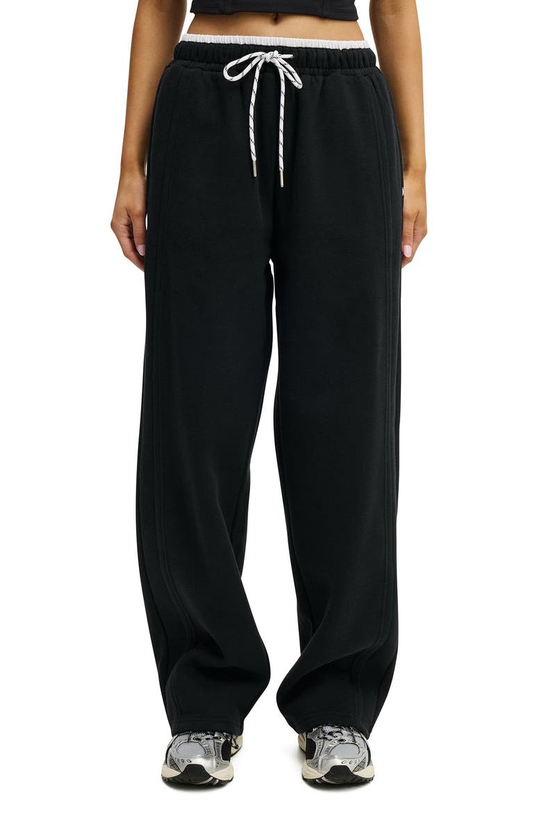 COTTON ON BODY Women's Active Plush Double Waistband Sweatpant, Main, color, Black