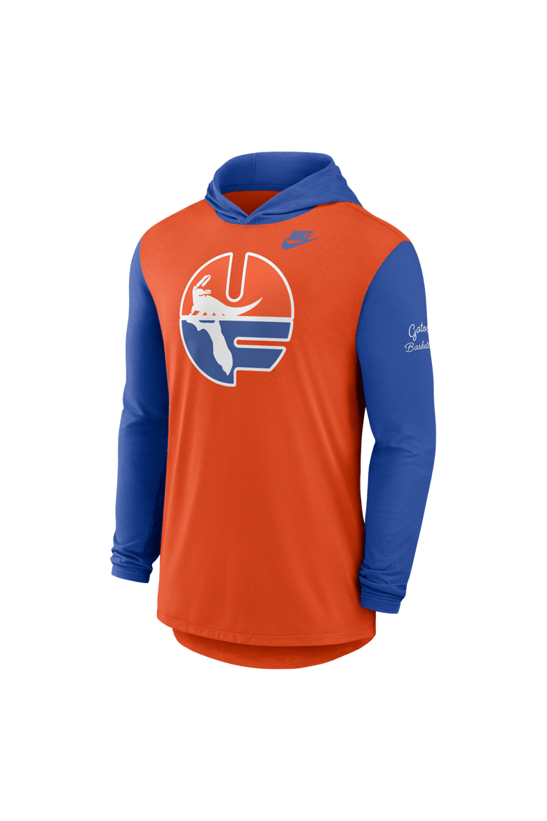 Men's Nike Orange/Royal Florida Gators Campus Legacy Tri-Blend Long Sleeve Hooded T-Shirt, Alternate, color, Orange