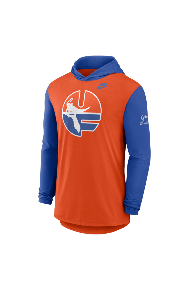 Nike Men's Nike Orange/Royal Florida Gators Campus Legacy Tri-Blend Long Sleeve Hooded T-Shirt, Alternate, color, Orange