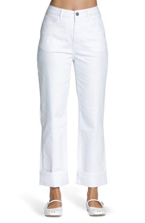 Cuffed Straight Leg Jeans