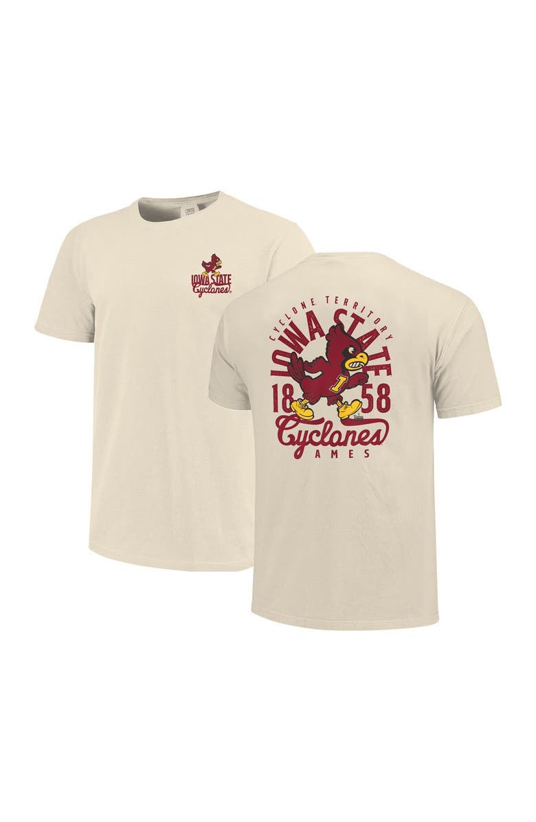 IMAGE ONE Men's Cream Iowa State Cyclones Comfort Colors Mascot Overlay T-Shirt, Main, color, 