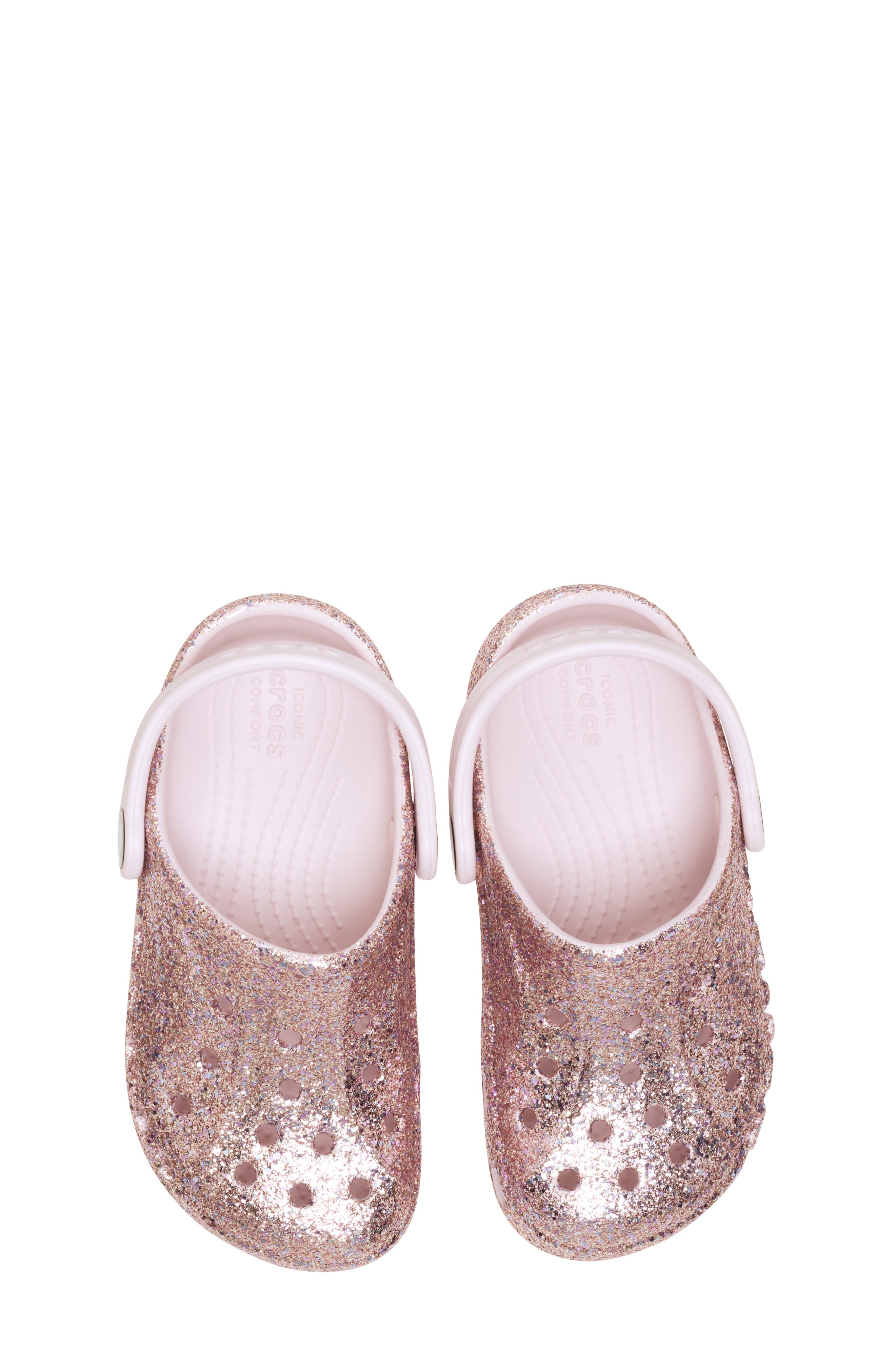 CROCS Kids' Baya Glitter Clog, Alternate, color, Barely Pink