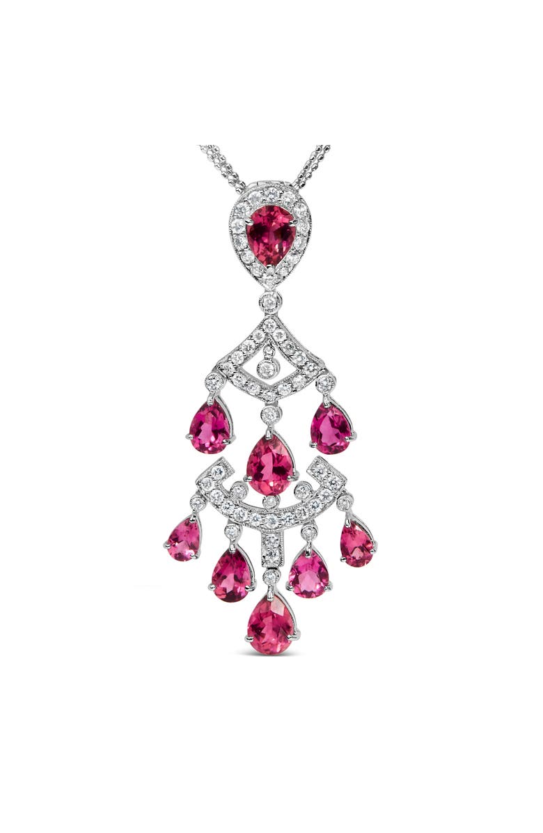 Haus of Brilliance 18K Gold 1 1/10 Cttw Diamond & Tourmaline Pendant Necklace, Alternate, color, White