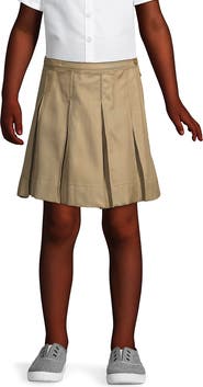 Lands' End School Uniform Girls Solid Box Pleat Skirt Above Knee