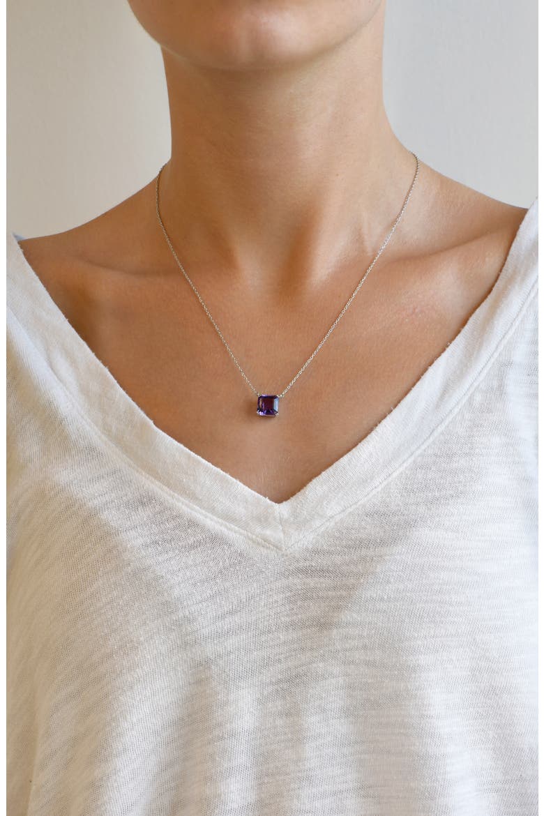 Jac + Jo Harper Stone Pendant Necklace, Alternate, color, PURPLE