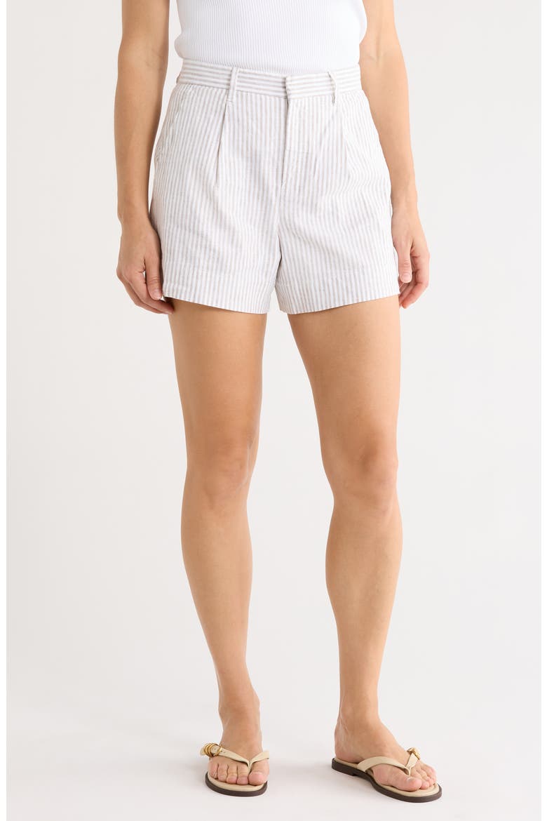 Waterford Stripe Cotton Shorts, Main, color, SAND STRIPE
