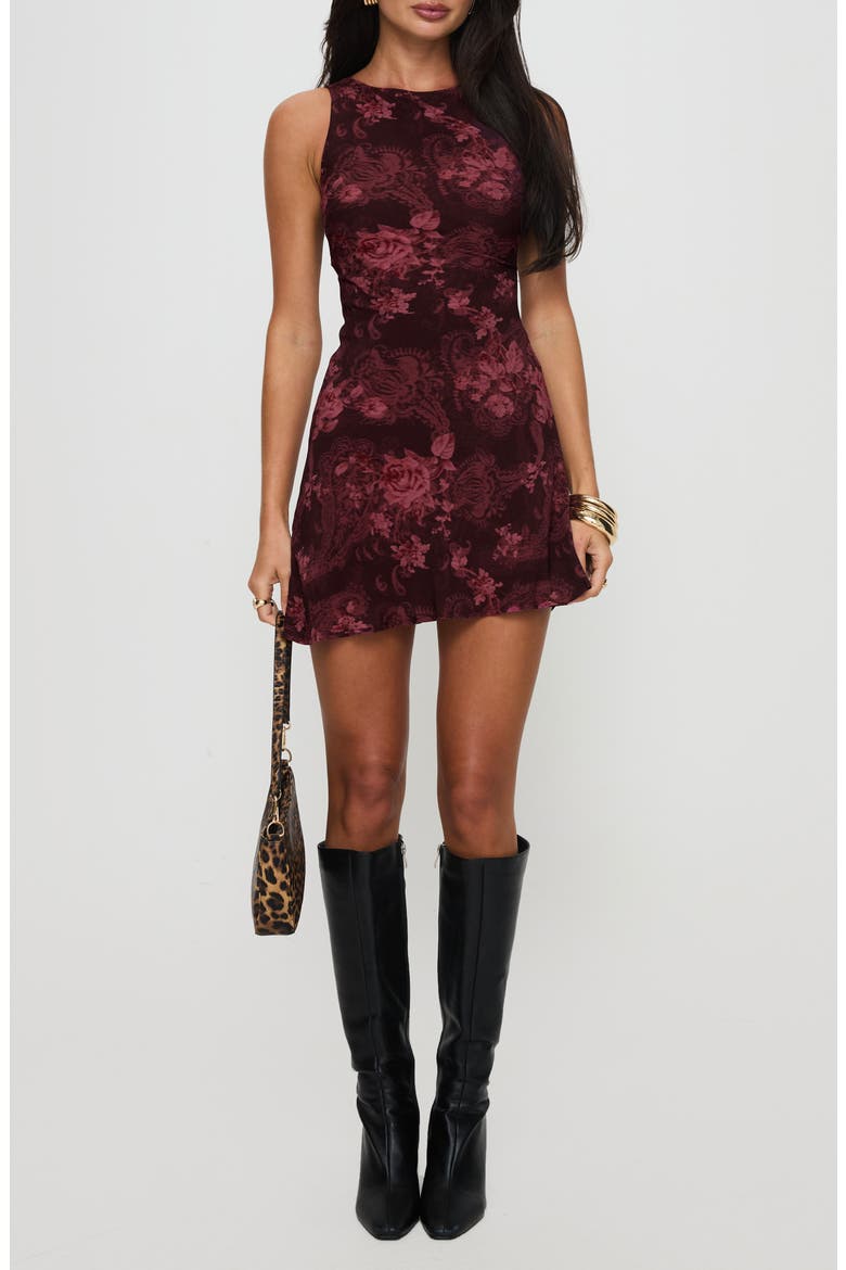 Vivre Sleeveless Minidress, Main, color, BURGUNDY