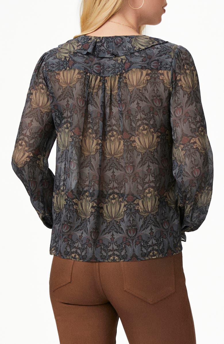 PAIGE Ilara Silk Top, Alternate, color, Charcoal/ Iced Slate