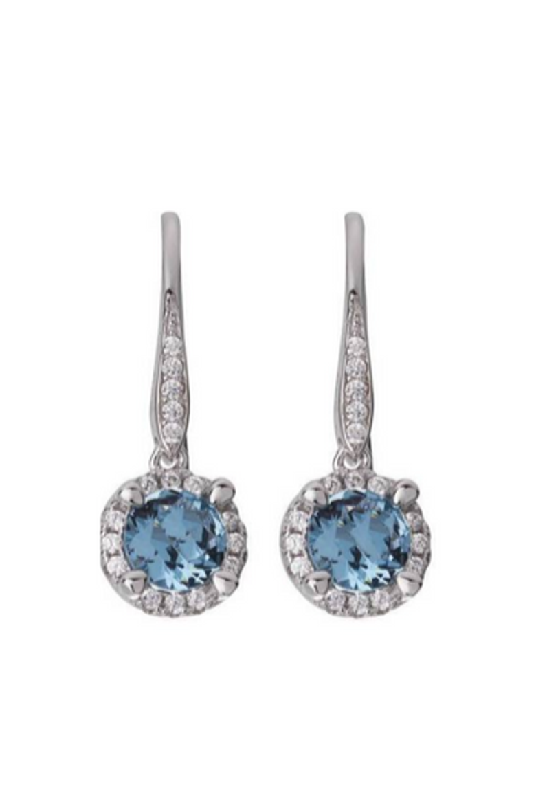 Azure Blue drop sterling silver earrings, Main, color, Blue