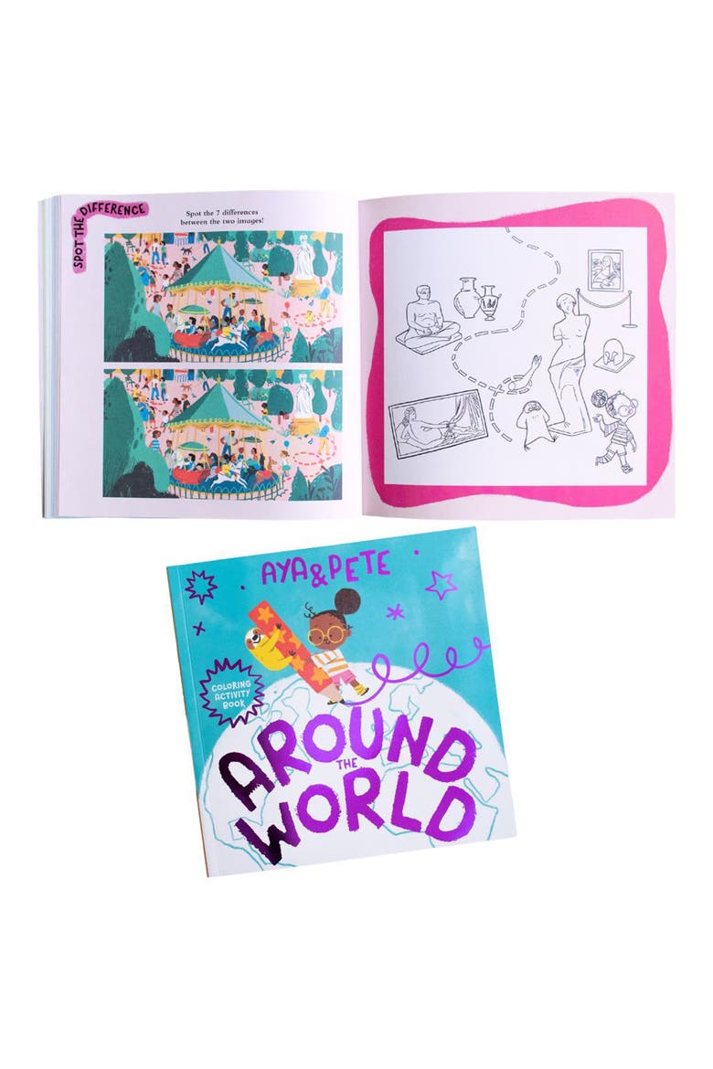 Kids' Aya and Pete Coloring Book & Plush Set, Alternate, color, YELLOW