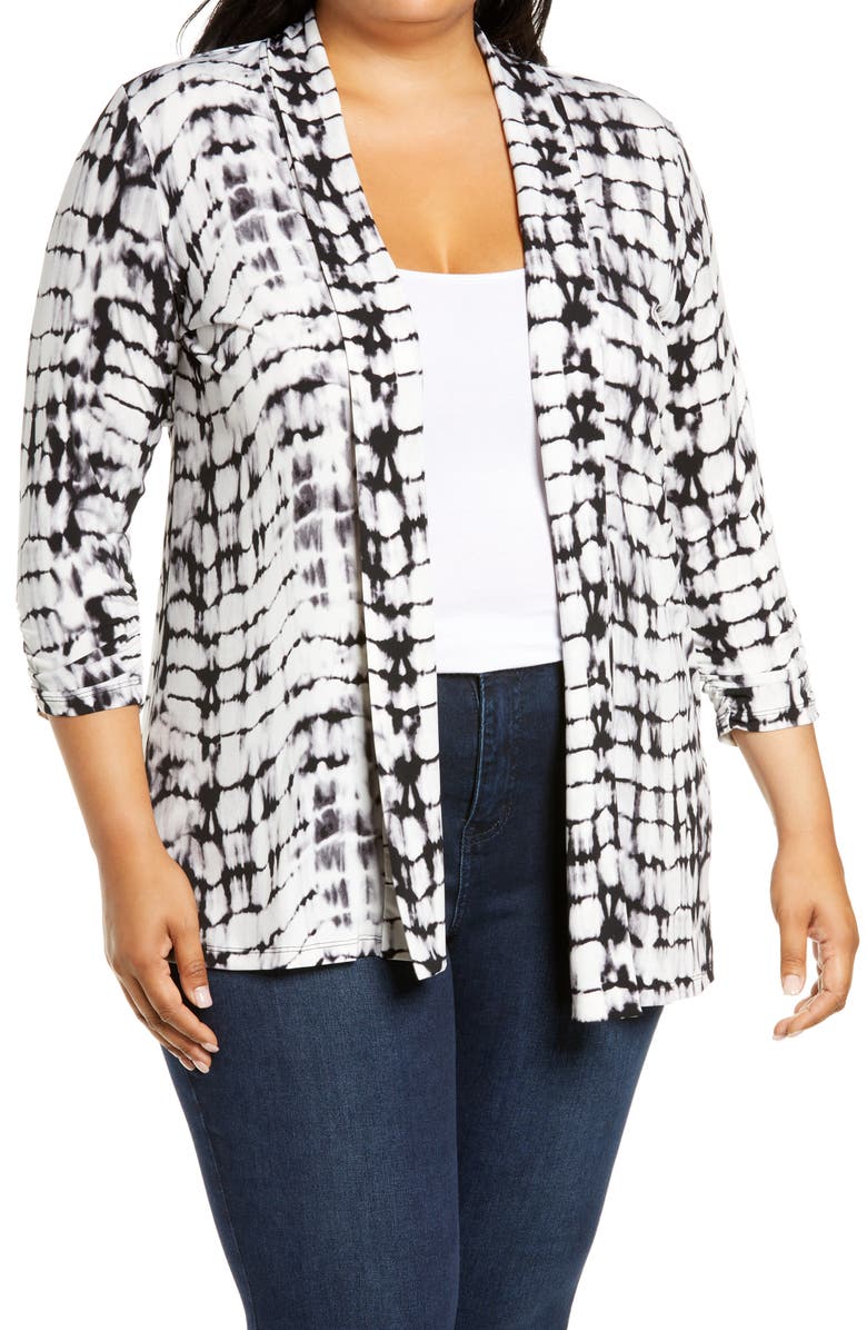Vince Camuto Tie Dye Open Front Cardigan, Main, color, 