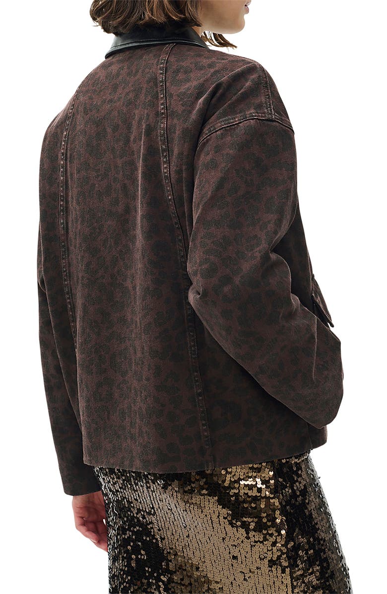 rag & bone Natalia Leopad Print Cotton Jacket, Alternate, color, Espresso/ Leopard Print