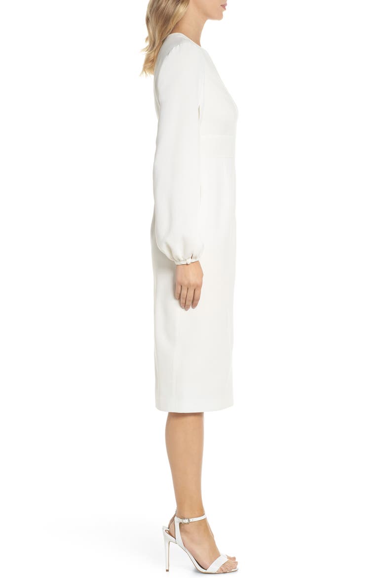Slit Sleeve Sheath Dress, Alternate, color, OFF-WHITE