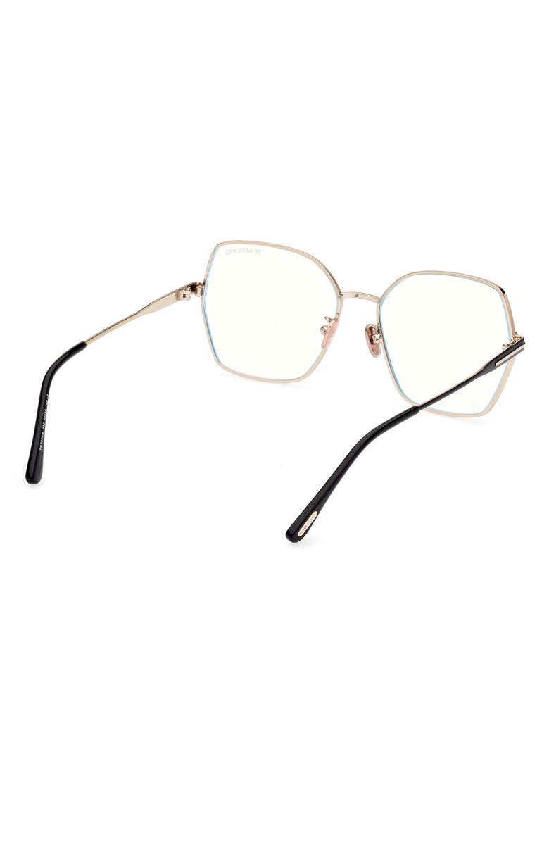 TOM FORD 56mm Butterfly Blue Light Blocking Glasses, Alternate, color,