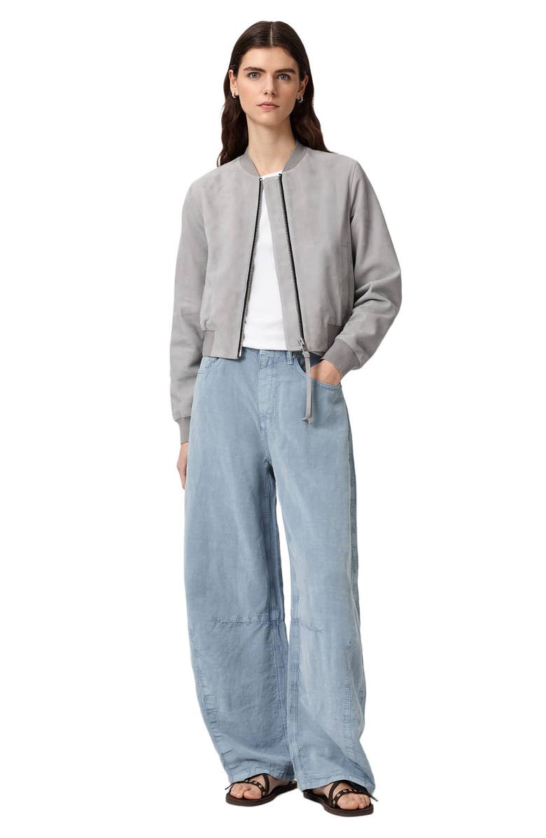 AllSaints Jett Wide Leg Pull-On Pants, Alternate, color, Light Blue