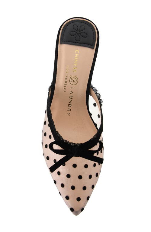 Chinese Laundry Mel Dot Mesh Pointed Toe Pump In Black