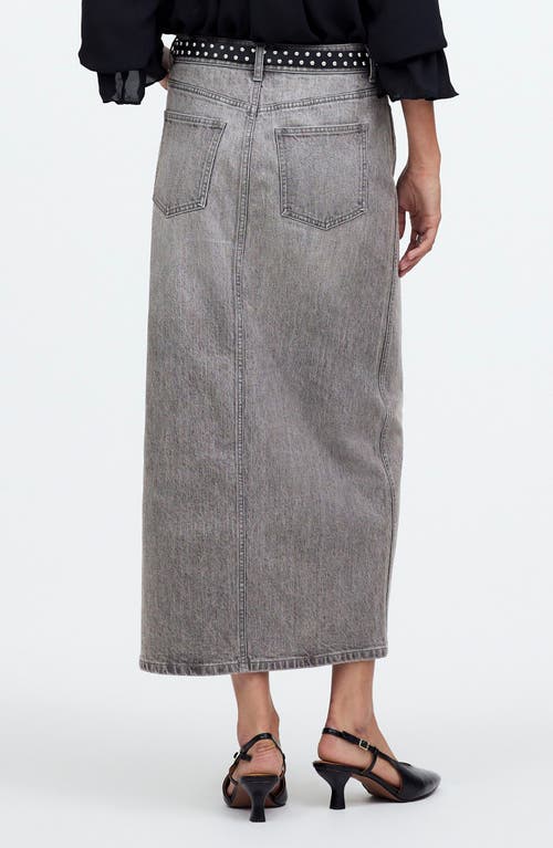 Madewell Side Slit Denim Midi Skirt In Hallandale Wash