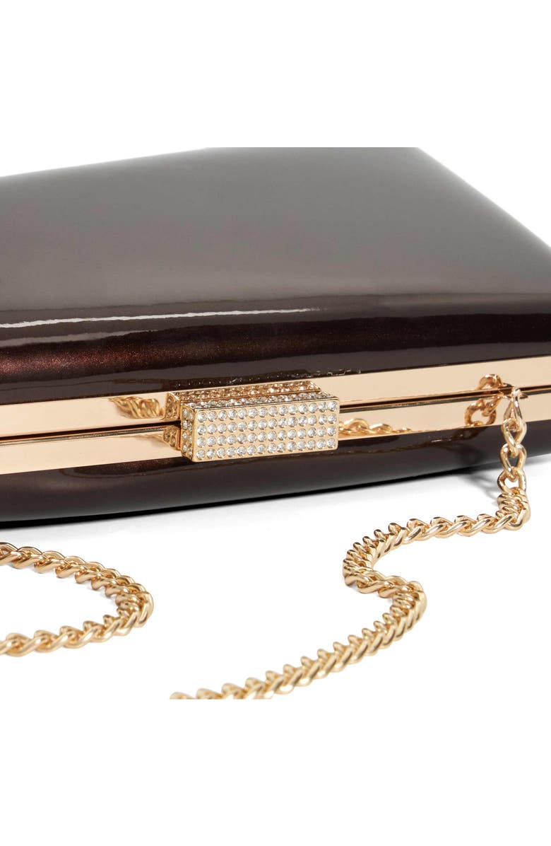 Dune London Balancing Frame Clutch, Alternate, color, Brown