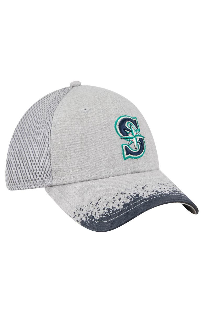 New Era Men's New Era Gray Seattle Mariners Visor Paint Splatter 39THIRTY Flex Hat, Alternate, color, 
