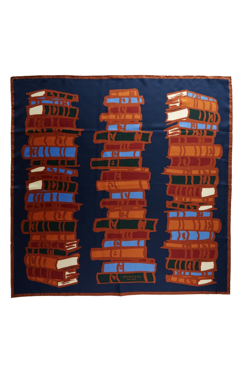 Lafayette 148 New York Stacks Print Silk Scarf, Main, color, 