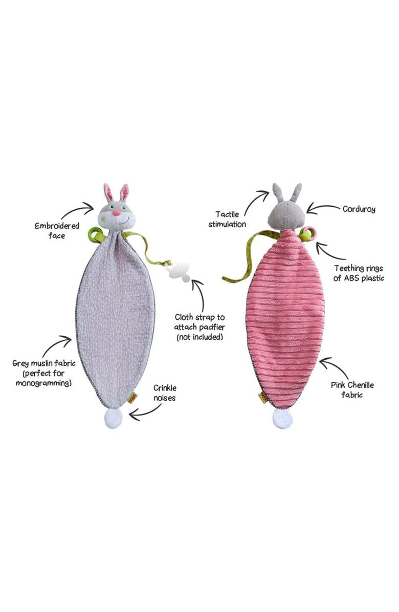 HABA Bunny Hops Baby Blanket and Crinkle Toy, Alternate, color, Multi