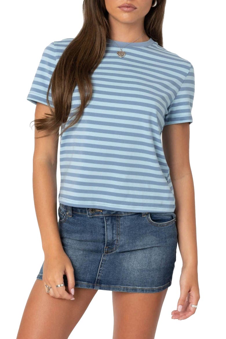 Callahan Stripe Crewneck T-Shirt, Main, color, BLUE