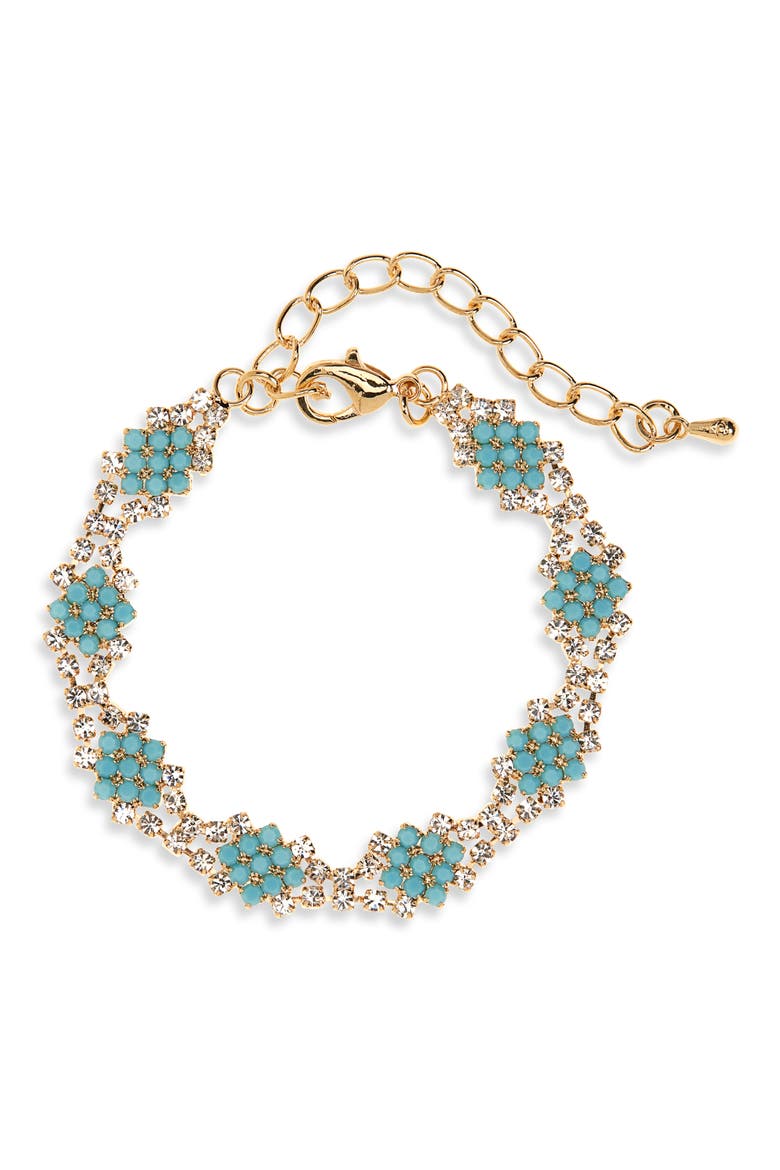 Crystal Chain Bracelet, Main, color, TURQUOISE/ CRYSTAL