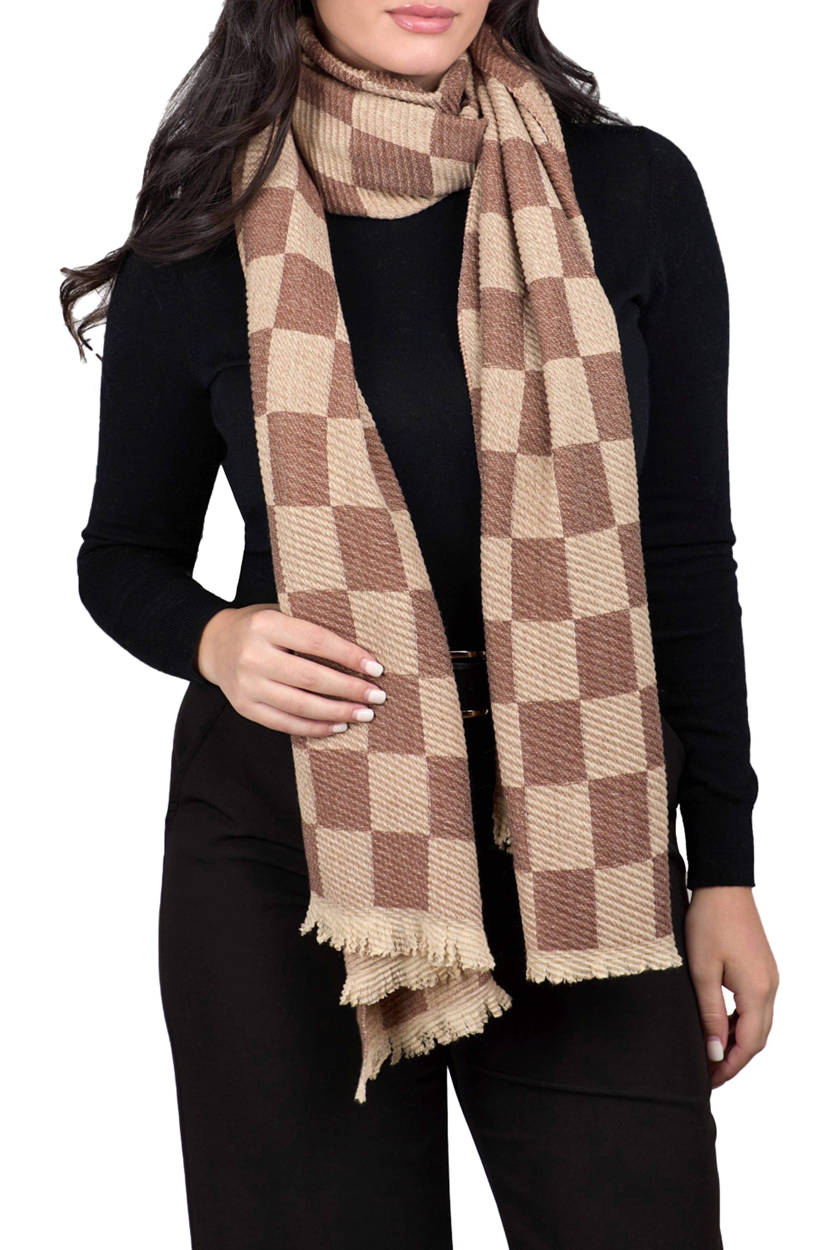 SAACHI Fringe Checker Scarf