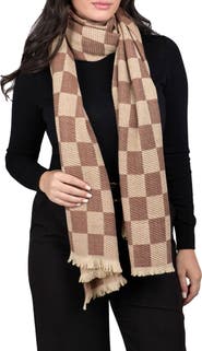 SAACHI Fringe Checker Scarf
