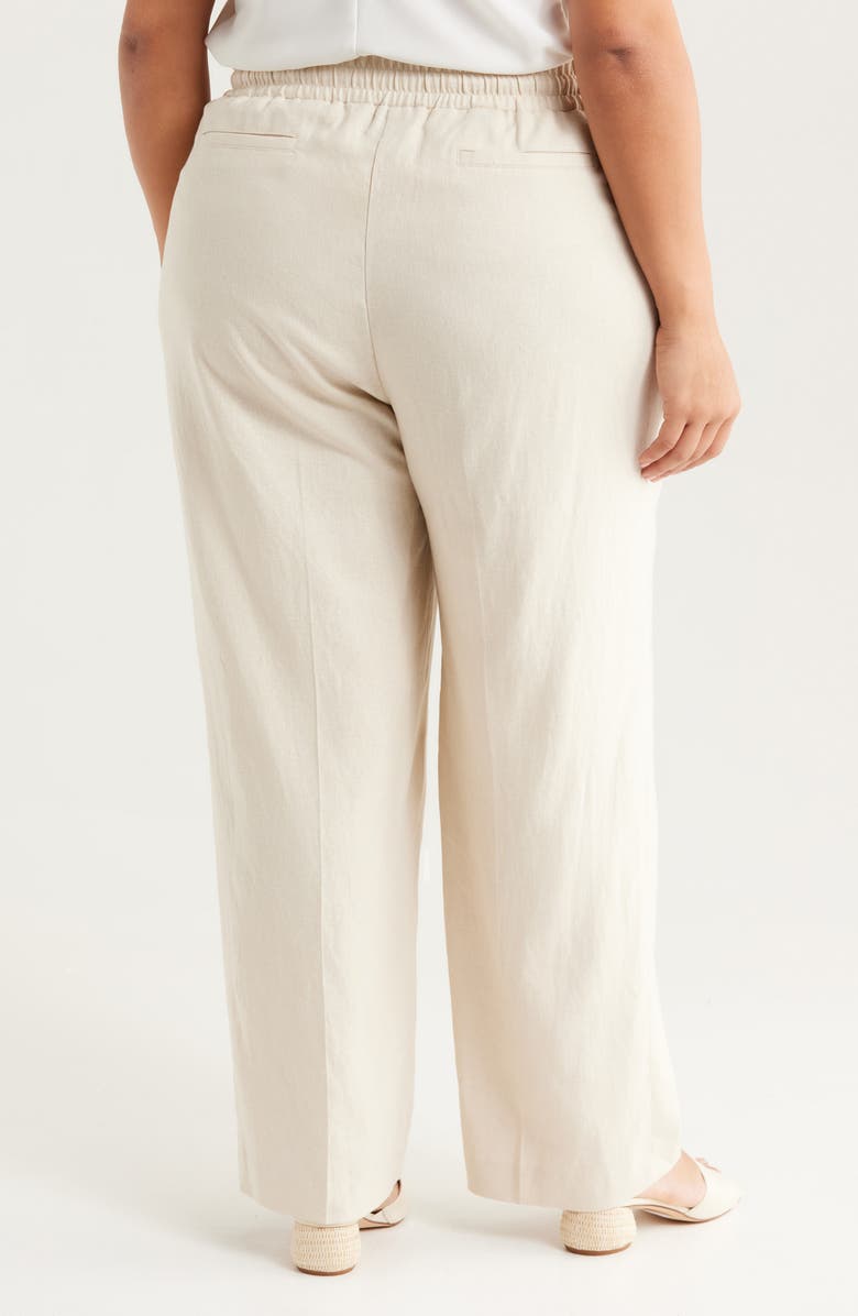 Jones New York Linen Blend Wide Leg Drawstring Pants, Alternate, color, 