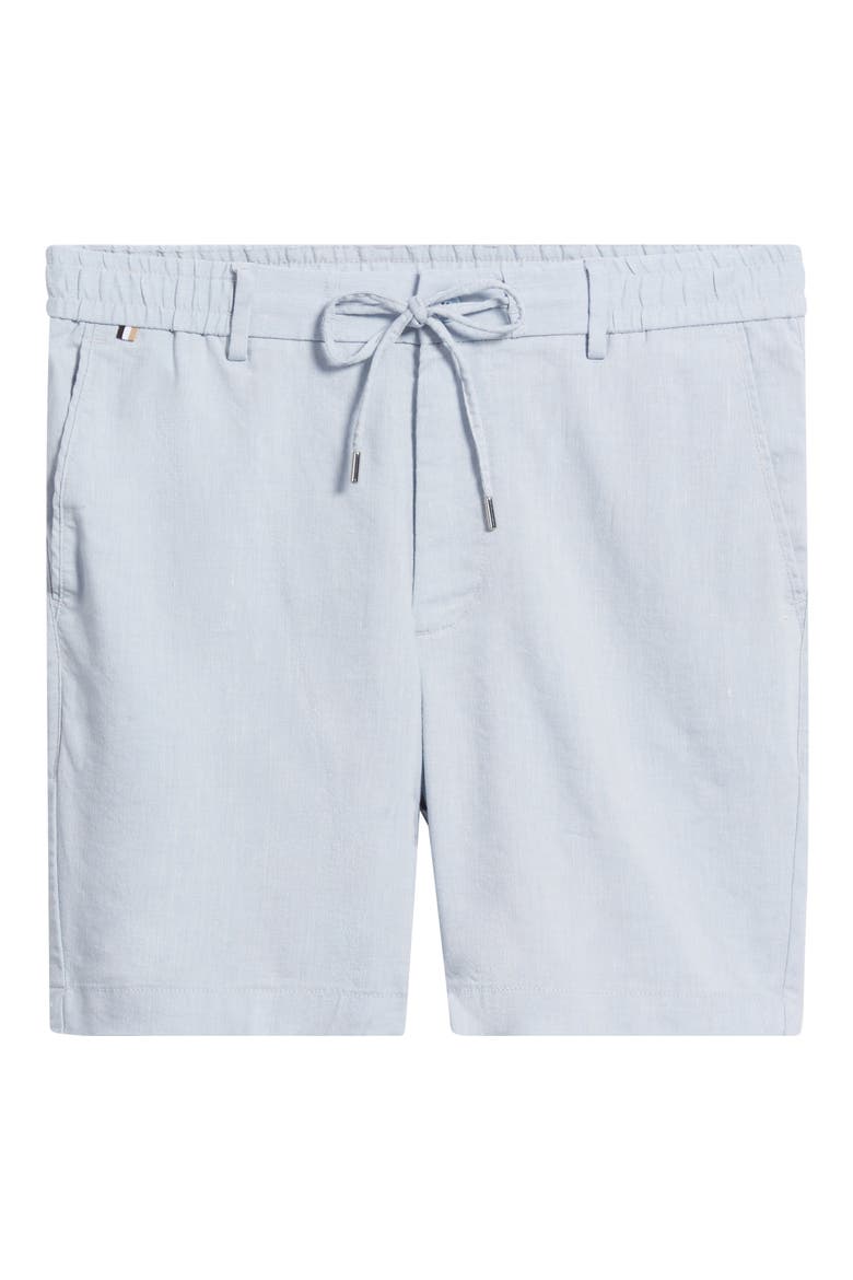 Kane Flat Front Linen Blend Drawstring Shorts, Alternate, color, LIGHT/ PASTEL BLUE