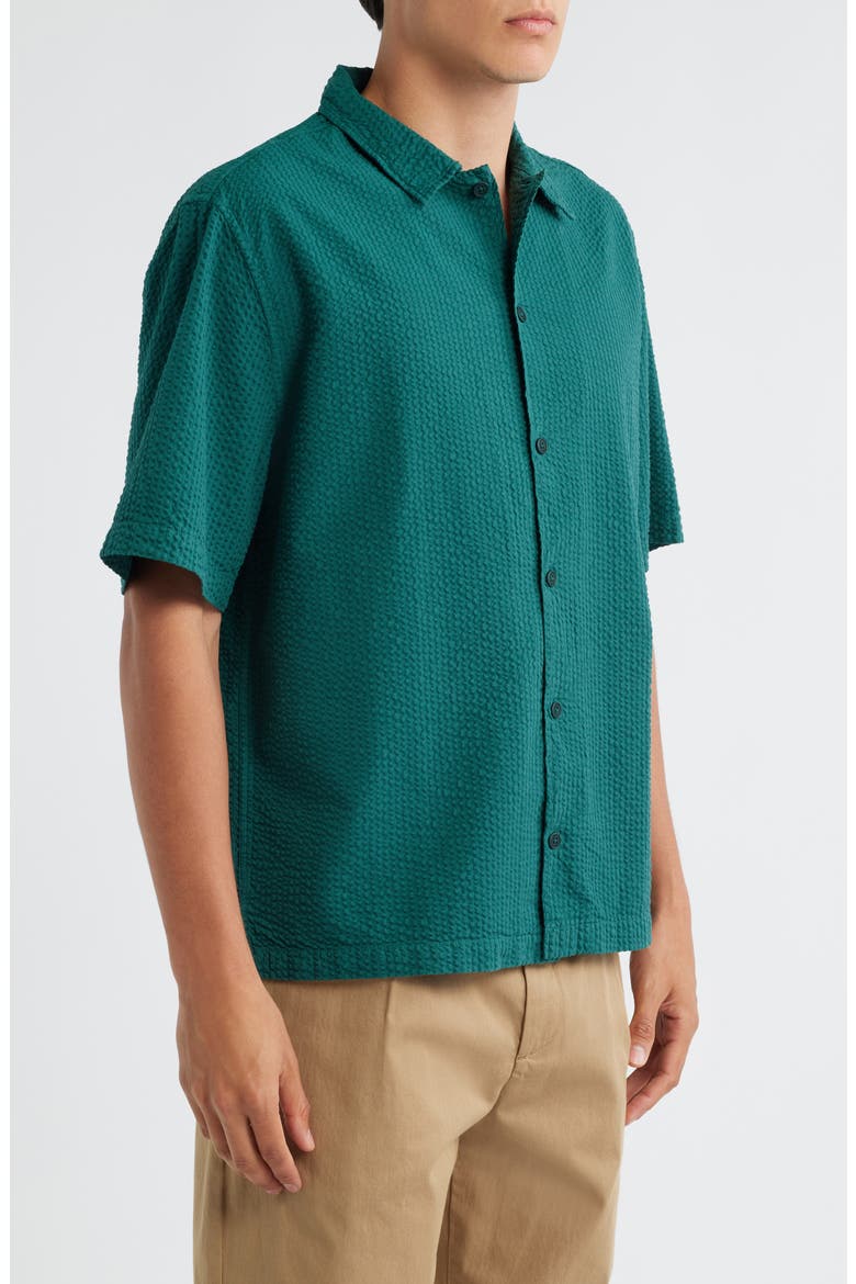 Keats Short Sleeve Button-Up Shirt, Alternate, color, FOREST GREEN