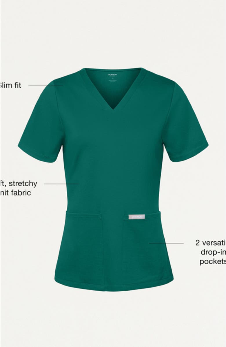 JAANUU UltraLAST Essential Performance Women's 6-Pocket Scrub Set, Alternate, color, Hunter Green