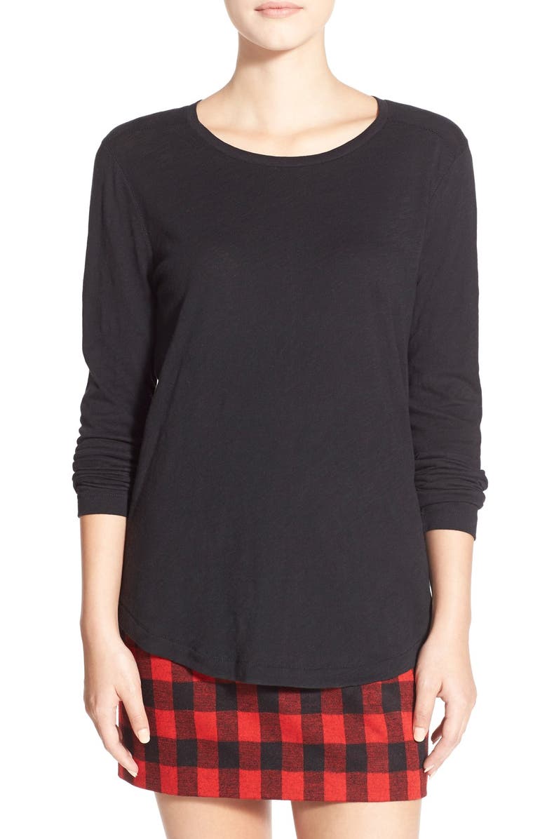Madewell Whisper Cotton Long Sleeve Crewneck Tee, Main, color, 
