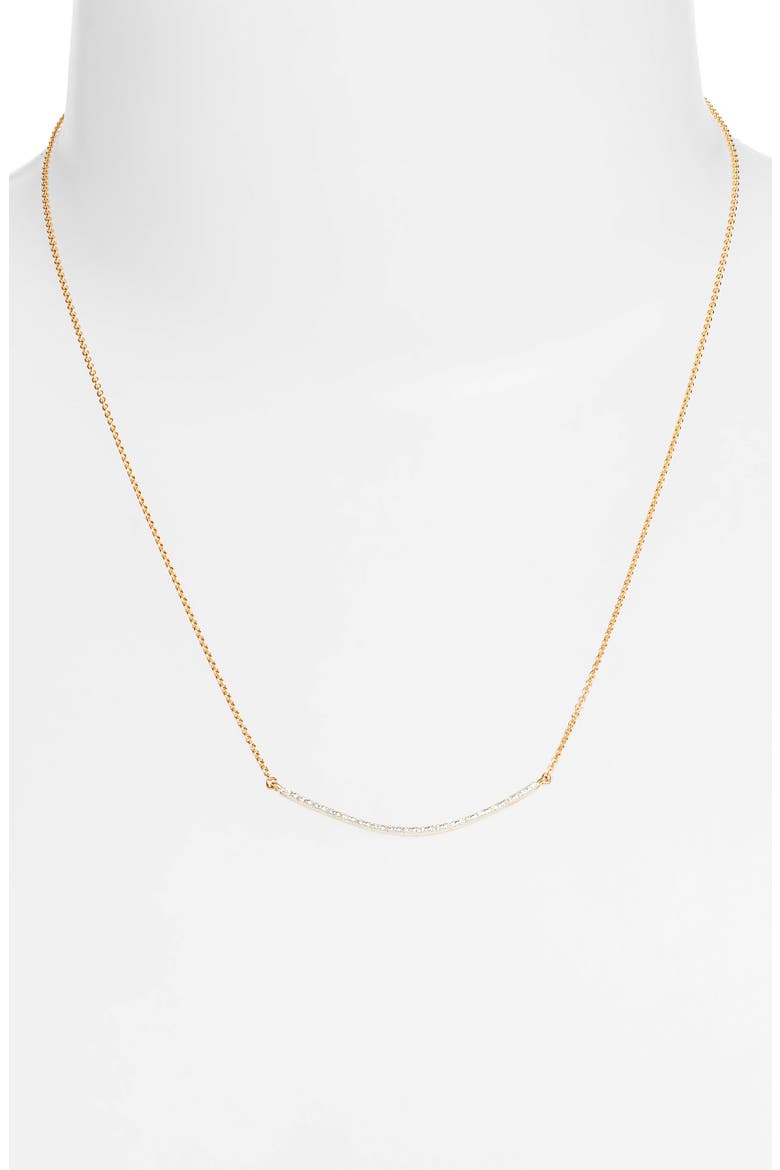 Riva Smile Diamond Bar Necklace, Alternate, color, YELLOW GOLD/ DIAMOND
