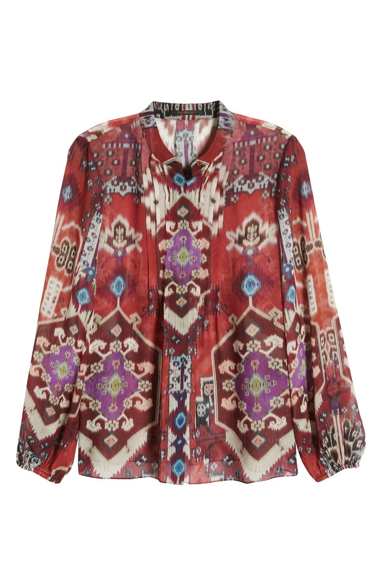 KOBI HALPERIN Charlie Batik Print Pintuck Blouse, Alternate, color,