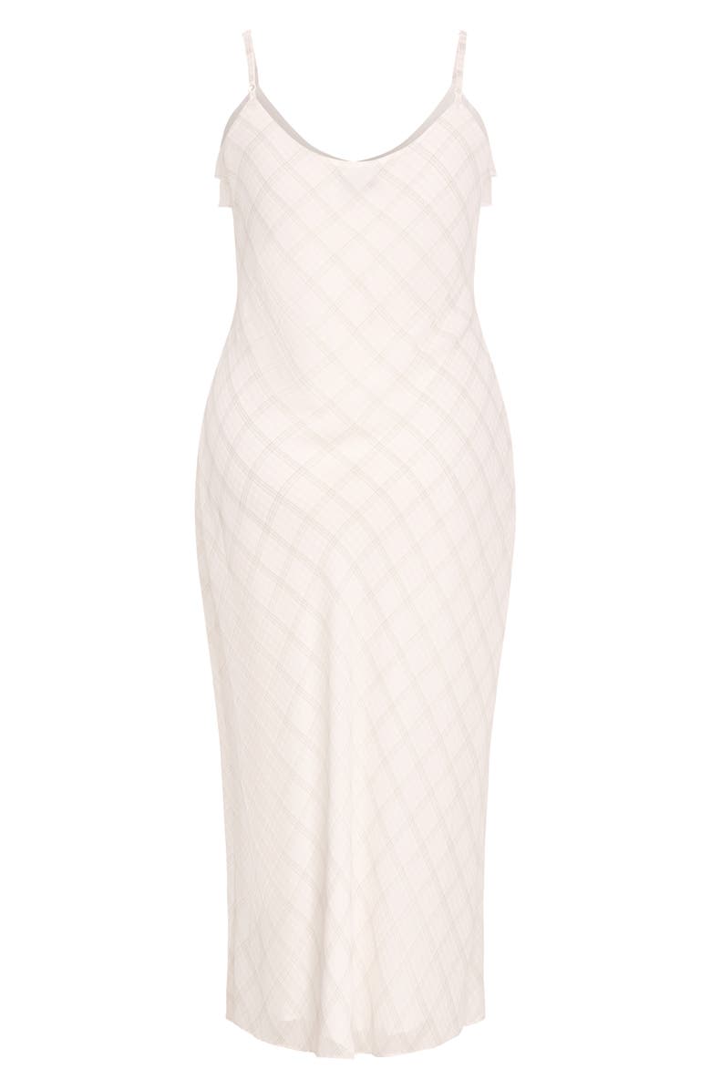 City Chic Ria Ruffle Neck Slipdress, Alternate, color, Mini Check