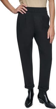 DKNY Pleated Cuffed Ponte Pants