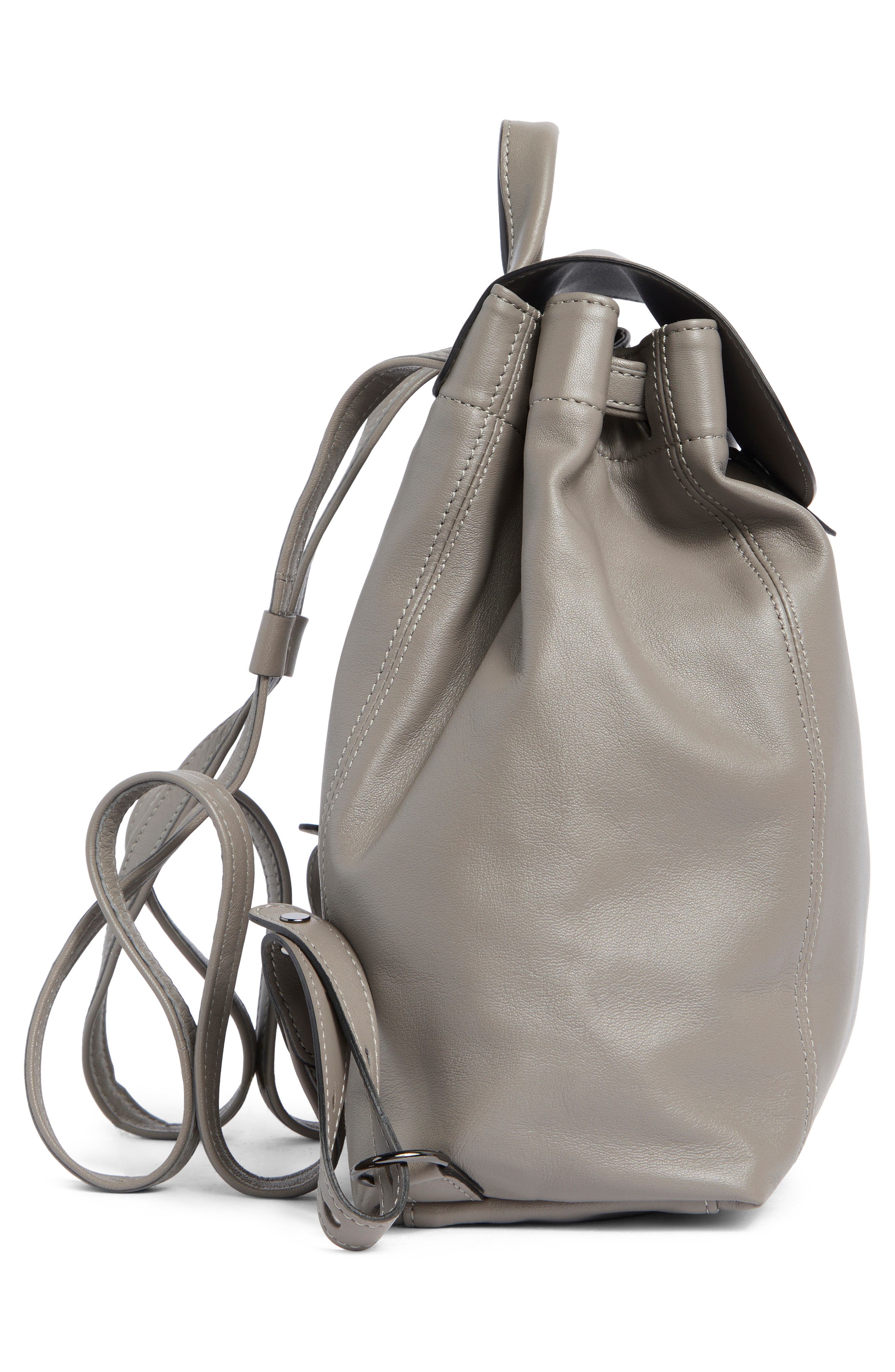 Longchamp Le Pliage Leather Backpack, Alternate, color, Turtledove