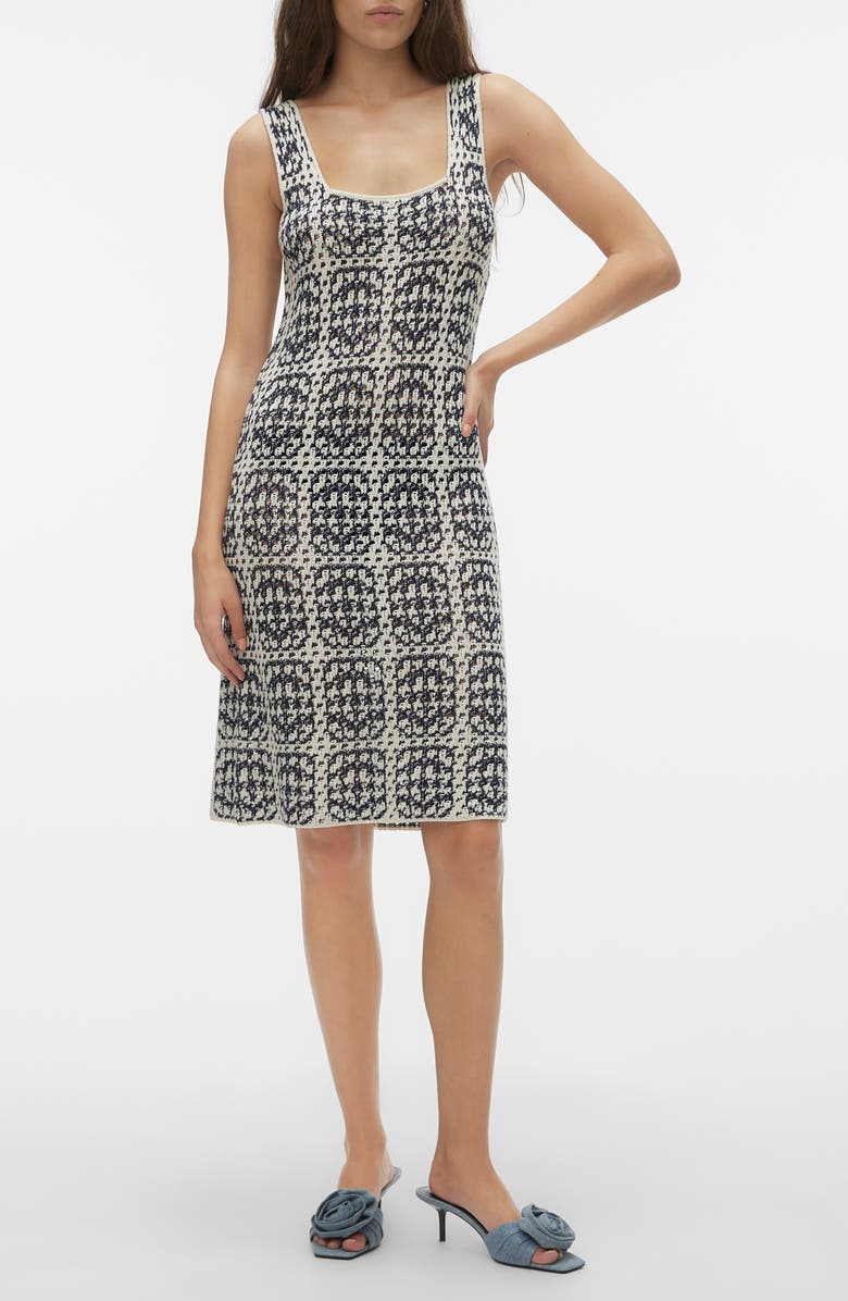 VERO MODA Mykonos Sleeveless Open Stitch Sweater Dress, Main, color, 