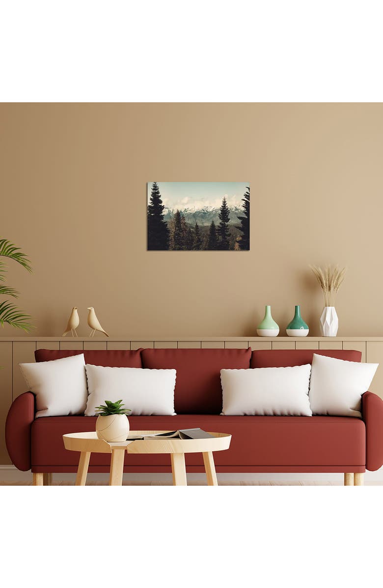 iCanvas Snow Capped Sierra Mountains And Fir Trees In Sequoia National Park California by Nature Magick Canvas Wall Art, Alternate, color, Mountain Forest