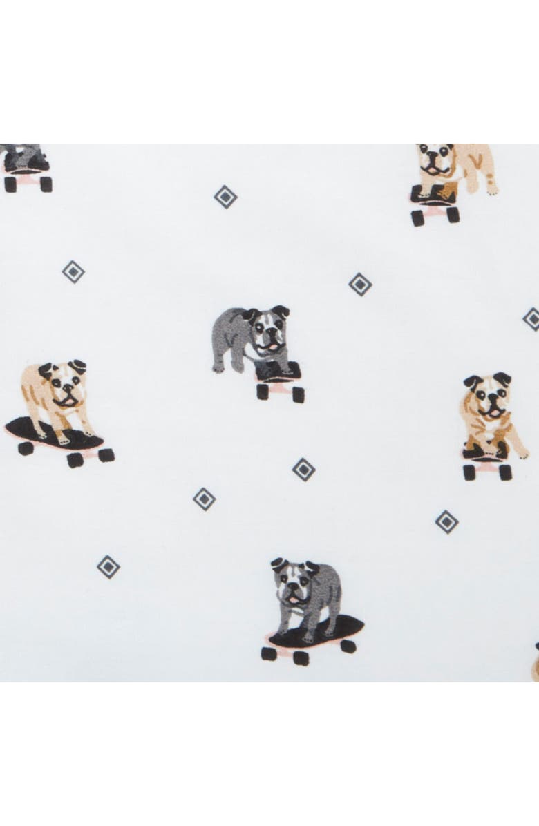 POPPY AND FRITZ Skateboarding Bulldogs 200 Thread Count Cotton Percale Sheet Set, Alternate, color, Grey